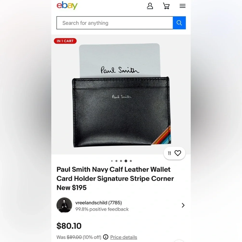 Check out Paul Smith!!Black Textured Leather card holder. NWOT.  Men or women’s